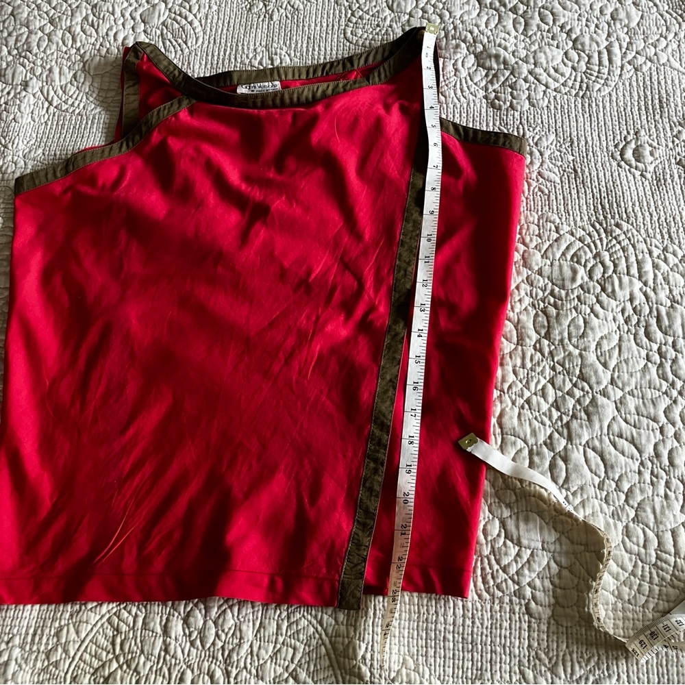 VTG Gianni Versace red/ brown cotton tank - Picture 8 of 10